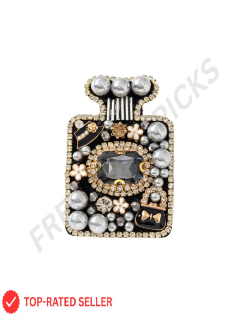 Rhinestone Perfume Bottle Brooch Pin Women Vintage Jewelry Gift
